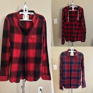 (3) Hollister Plaid Shirts - Mens